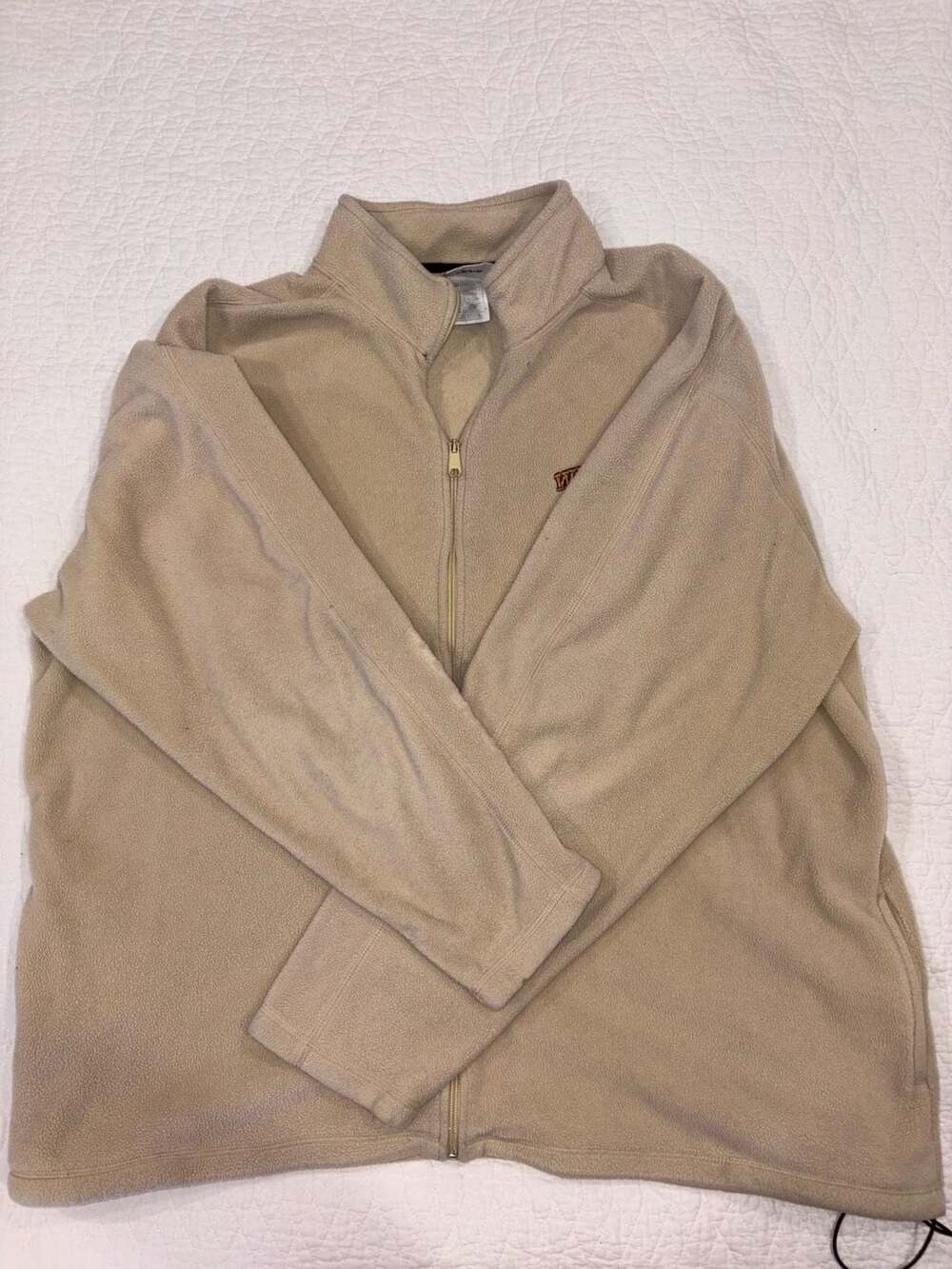 Vintage Walt Disney World 71 Mickey Mouse Full Zip Fleece Jacket Tan XXL